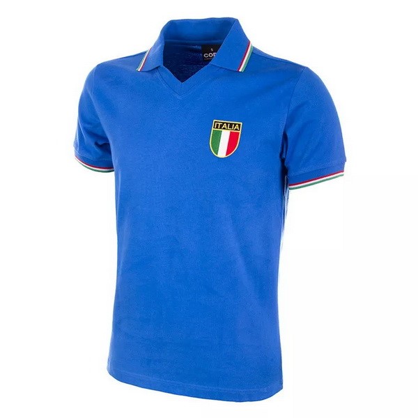 Camiseta Italy Copa Primera Equipo Retro 1982 Azul